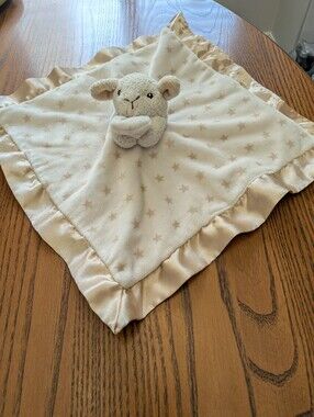 Cloud B Lamb Peekaboo Lovie Baby Lovey Security Blanket White Gold Stars Sheep.